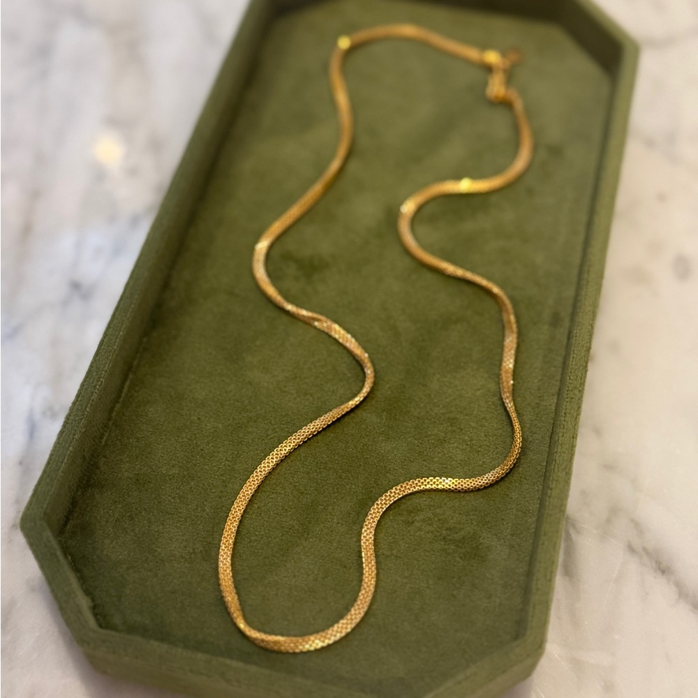 22k GOLD Vintage (916) Mesh Chain Necklace S-hook Clasp 20” - Picture 2 of 5